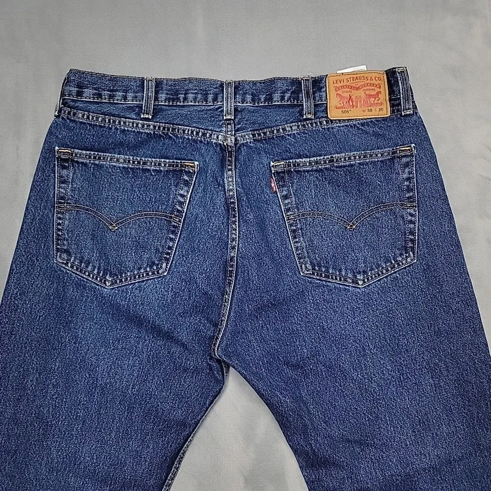 Levi's Jeans Men 38x30 Blue‎ 505 Regular Fit Straight Leg Workwear Casual